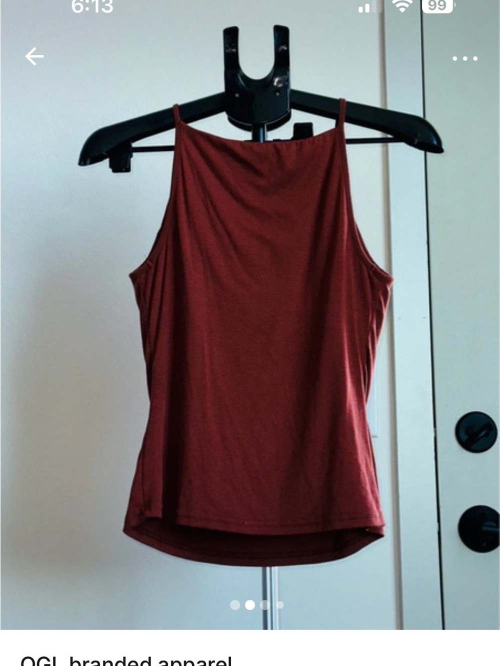 OGL Women's High-Neck Sleeveless Tank Top in Rust Brown and rausched maxi skirt
